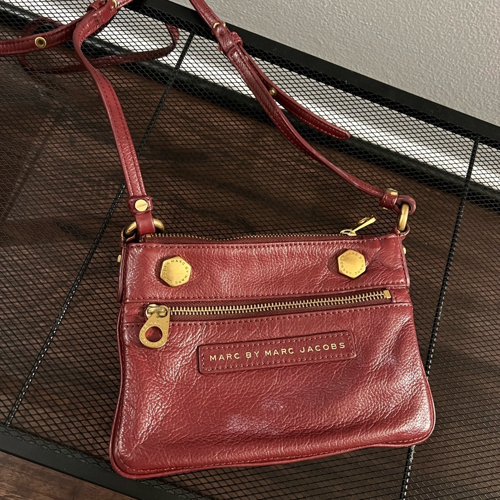 Marc by Marc Jacobs Burgundy Leather Crossbody Bag